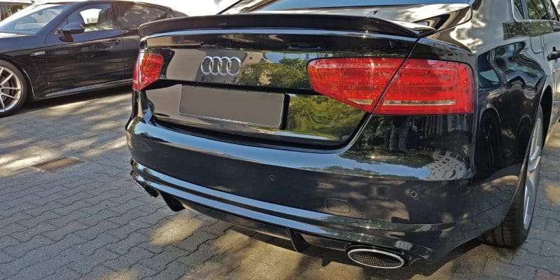 Gallery image of Audi-A8-S8-4H-Diffuser-Kit-Heck-Spoiler-RS6-Endrohr-Tailpipes-Moshammer